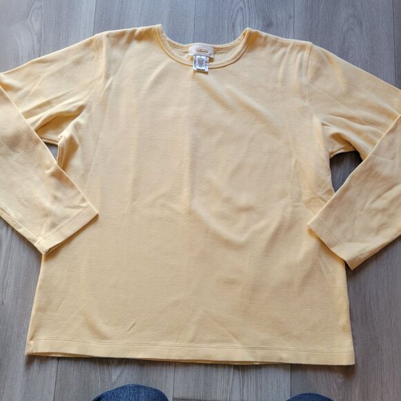 Talbots Womens Yellow Long Sleeve Cotton Shirt XL - Picture 1 of 5